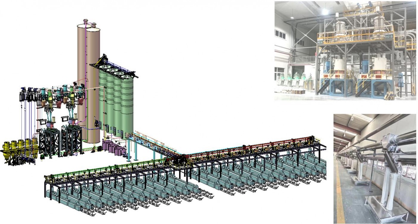 全自动管链式粉体输送线